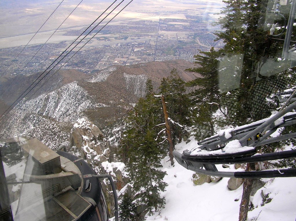 Another tram arriving at the top.