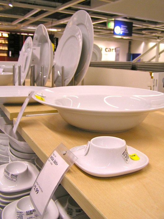IKEA's egg cup with built-in saucer.  Quite handy (and cheap!).