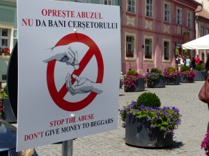 Sighișoara, Romania. The sign near the foreground of the previous photo.