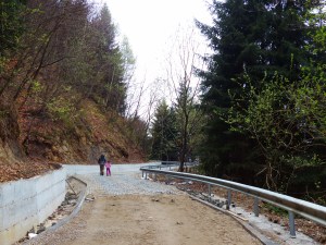 Cobblestone road still under construction. Soon access to the site will be nearly effortless.